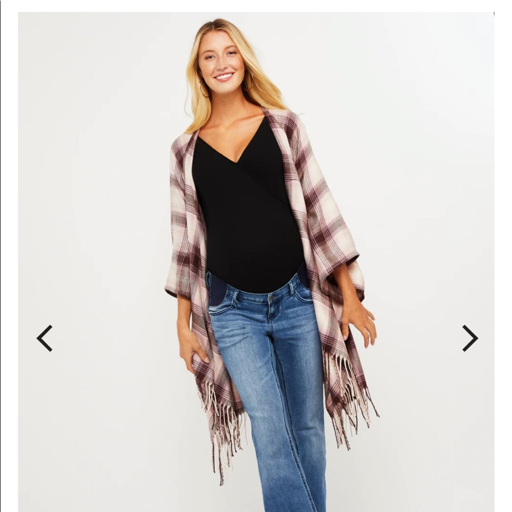 Jessica Simpson Open Front Plaid Poncho